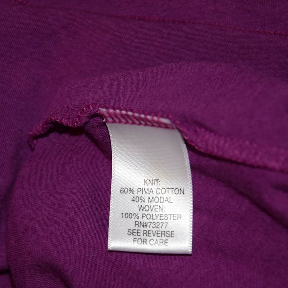 Elle Wine Colored Ruffle Front Blouse - Picture 5 of 5